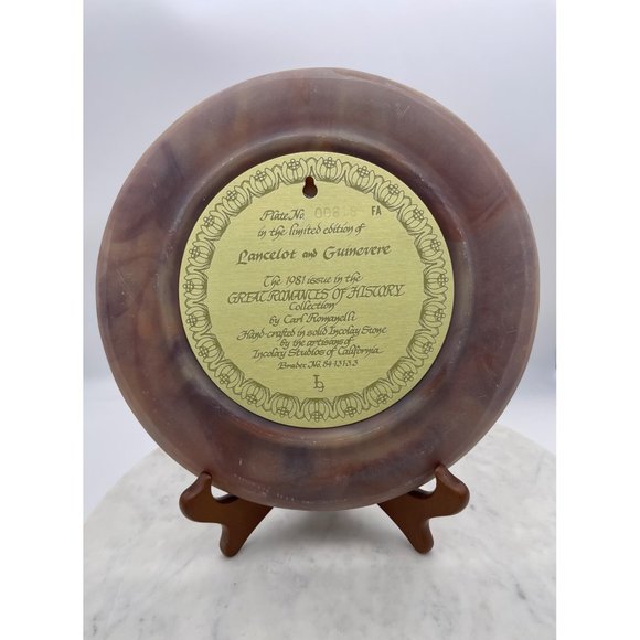 Incolay Plate Lancelot Guinevere Great Romances History Collector Stone Vintage - Picture 6 of 10